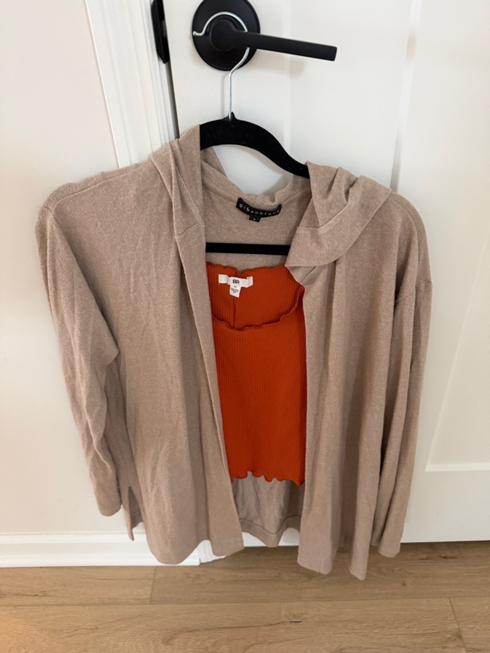 Gibson Taupe Hooded Cardigan